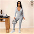 Hooded Zipper Long-sleeve Slim Jumpsuits