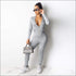 Hooded Zipper Long-sleeve Slim Jumpsuits