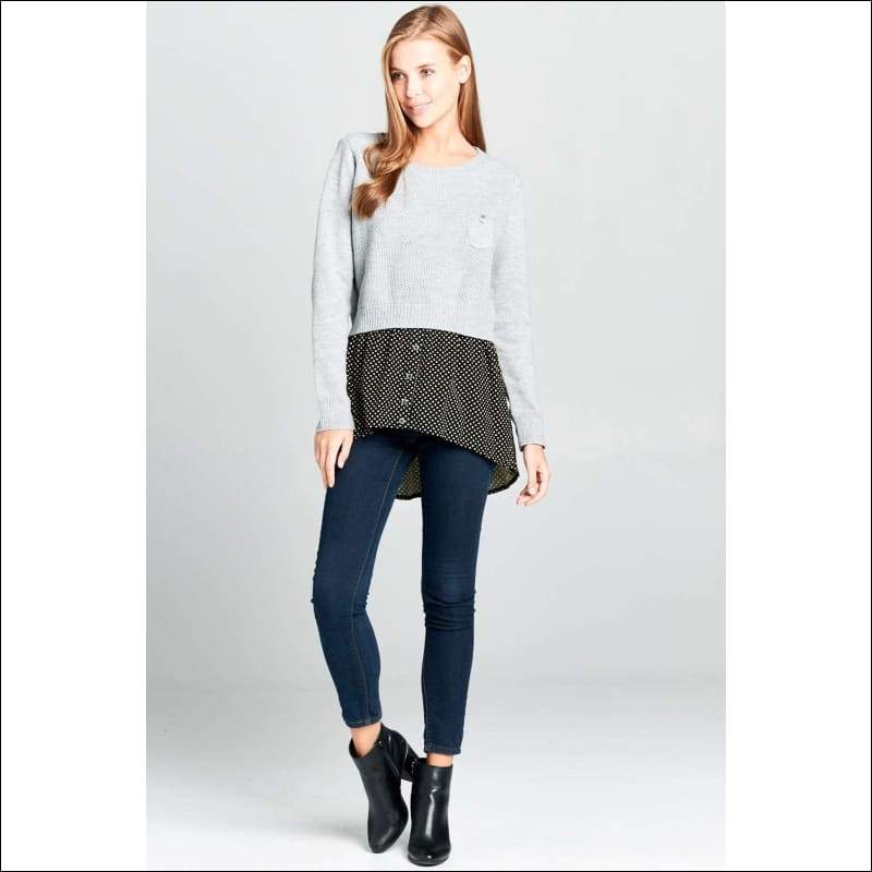 Knit Top With Bottom Polka Dot - Women’s Clothing
