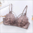Lace Floral Embroidery Wireless Push Up Bra