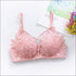 Lace Floral Embroidery Wireless Push Up Bra