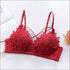 Lace Floral Embroidery Wireless Push Up Bra