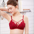 Lace Floral Embroidery Wireless Push Up Bra
