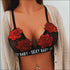 Lace Rose Embroidered Bandage Bralette