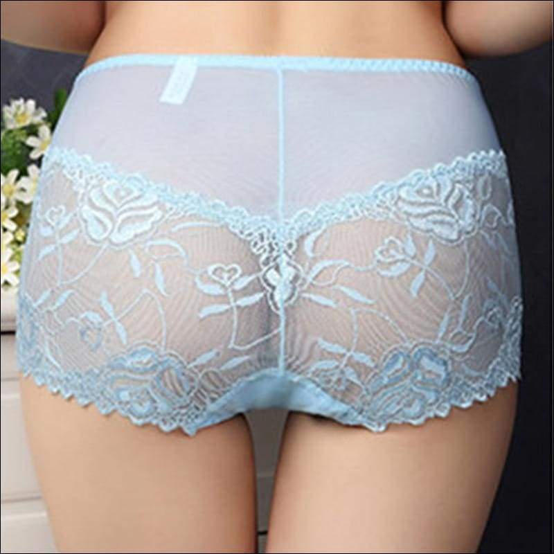 Lace Rose Parttern Hollow Out Classic Briefs - Lingerie & 