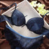 Lace Thin Deep V Solid Color Bra Panties Set