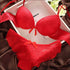 Lace Thin Deep V Solid Color Bra Panties Set