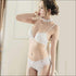 Lace Thin Deep V Solid Color Bra Panties Set