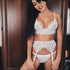 Lace Underwear Bra Set With Garter 3pcs Set