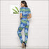 Lace-up Crop Top And Jogger Pants Tie Dye Design Set