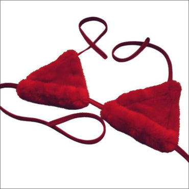 Lace-up Solid Color Plush Bra Pattern Top