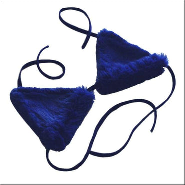 Lace-up Solid Color Plush Bra Pattern Top