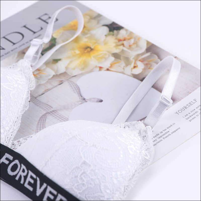 Lace Women Lingerie Bra Panties Set - F / White - Lingerie &