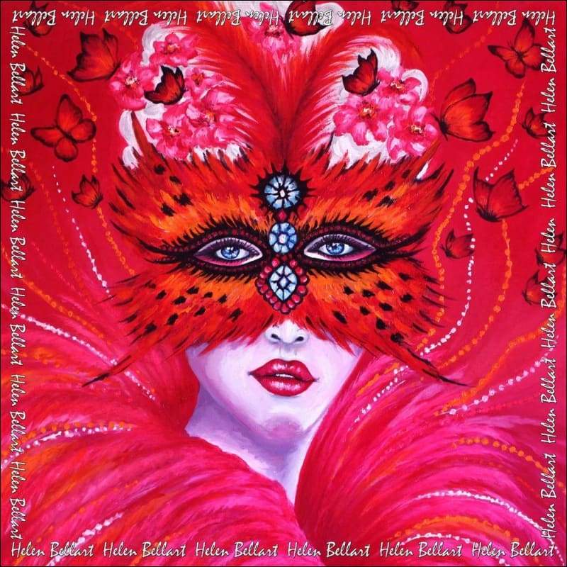 Lady Butterfly silk scarf 110x110 cm - Silk Scarves