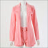 Lapel Long-sleeve Blazer Belt Decor High-waisted Shorts Suit Set