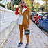 Lapel Patchwork Long-sleeve Coat And Slim Pants