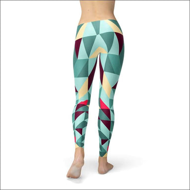 Leggings with Colorful Geometric Triangles