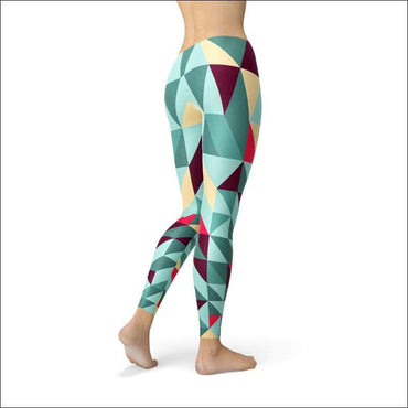Leggings with Colorful Geometric Triangles