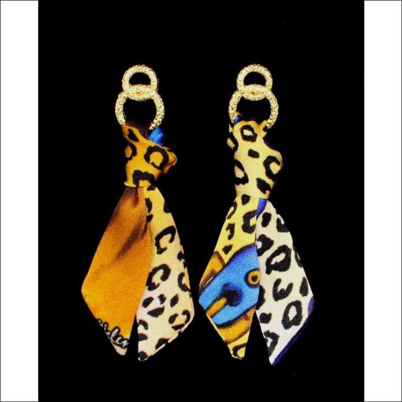 Leona silk tie earring - Gold - Earrings
