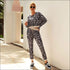 Leopard Long-sleeve Hoodie And Casual Pants