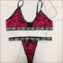 Letter Design Mesh Push-up Seamless Bra Panties Set