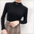 Letter Embroidery Mock Neck Knitwear