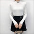 Letter Embroidery Mock Neck Knitwear