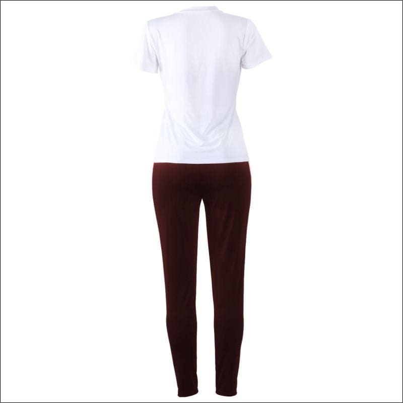 Letters Print Short-sleeve Tee Stripe - Sets Co-ords