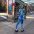 Long-sleeve And Skinny Pants Women Fitness Two Pieces Sets
