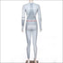 Long-sleeve And Skinny Pants Women Fitness Two Pieces Sets