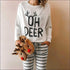 Long Sleeve Casual Loose Sleeping Tee Cartoon Pattern