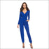 Long-sleeve Casual V-neck Jumpsuits