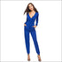Long-sleeve Casual V-neck Jumpsuits