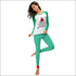 Long-sleeve Christmas Style T-shirt Stripe Print Pencil Pants Women Casual Two-piece Set