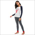 Long-sleeve Christmas Style T-shirt Stripe Print Pencil Pants Women Casual Two-piece Set