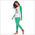 Long-sleeve Christmas Style T-shirt Stripe Print Pencil Pants Women Casual Two-piece Set