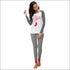 Long-sleeve Christmas Style T-shirt Stripe Print Pencil Pants Women Casual Two-piece Set