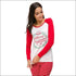 Long-sleeve Christmas Style T-shirt Stripe Print Pencil Pants Women Casual Two-piece Set