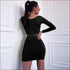 Long-sleeve Crop Top And Bodycon Skirt