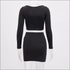 Long-sleeve Crop Top And Bodycon Skirt
