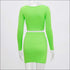 Long-sleeve Crop Top And Bodycon Skirt
