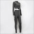 Long-sleeve Crop Top And Tight Pants Casual Two Pieces Sets