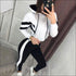 Long-sleeve Drawstring Crop Hoodie And Skinny Pants Casual Two Pieces Sets