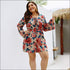 Long-sleeve Floral Pattern Romper