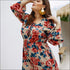 Long-sleeve Floral Pattern Romper
