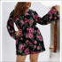 Long-sleeve Floral Pattern Romper