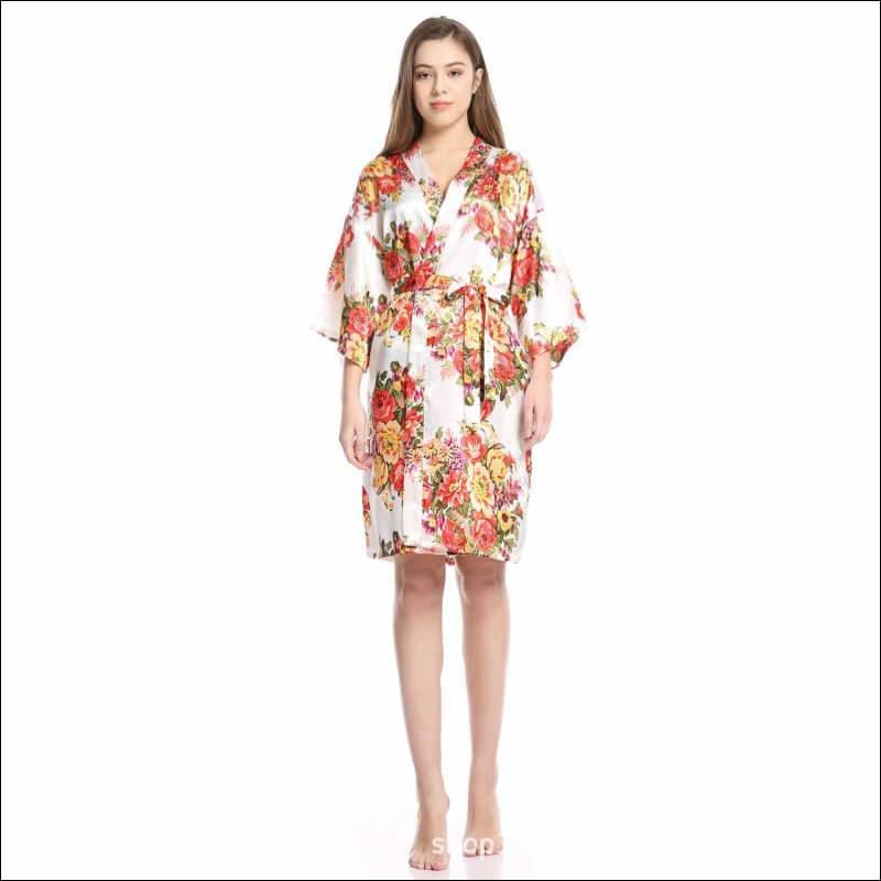 Long-sleeve Home Night-robe - S / White - Lingerie & Sleep