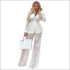 Long-sleeve Lace Blouse Wide Leg Pants Set