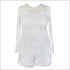 Long-sleeve Lace Patchwork Plus Size Rompers