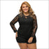 Long-sleeve Lace Patchwork Plus Size Rompers